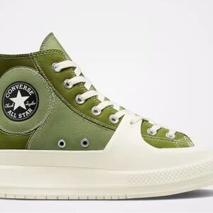 Converse All Star High-Top Sneakers in Green and White